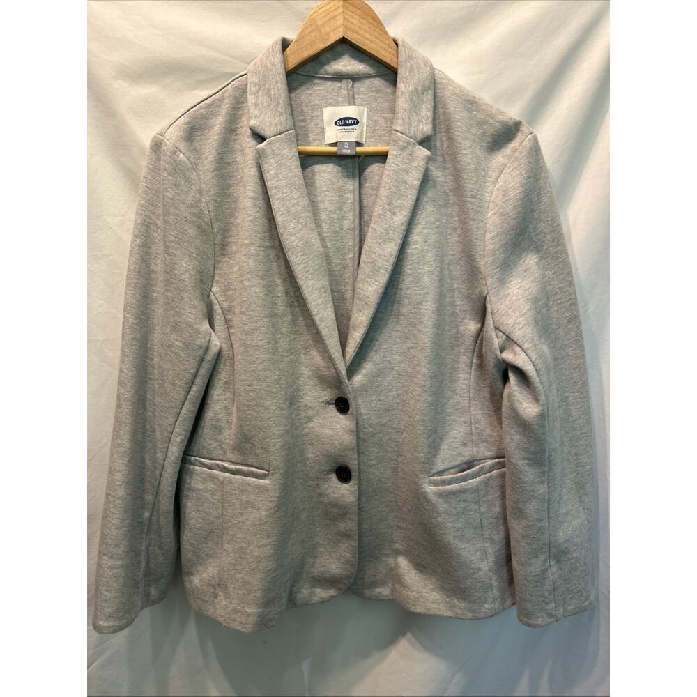 Old Navy Gray Blazer Womens XL Comfortable Cotton Jersey Sporty NWOT Career
